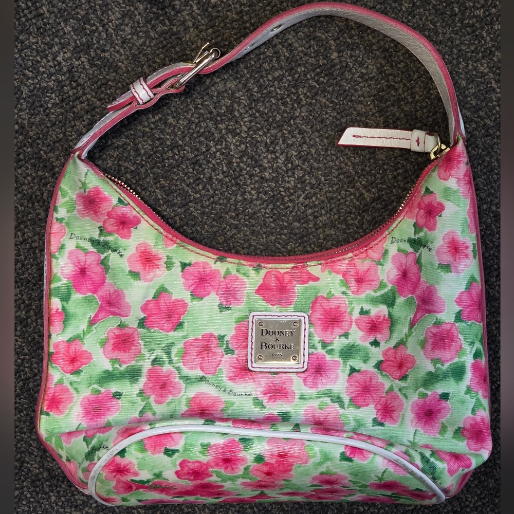 Dooney & Bourke Pink Petunia Floral Shoulder Bucket Bag